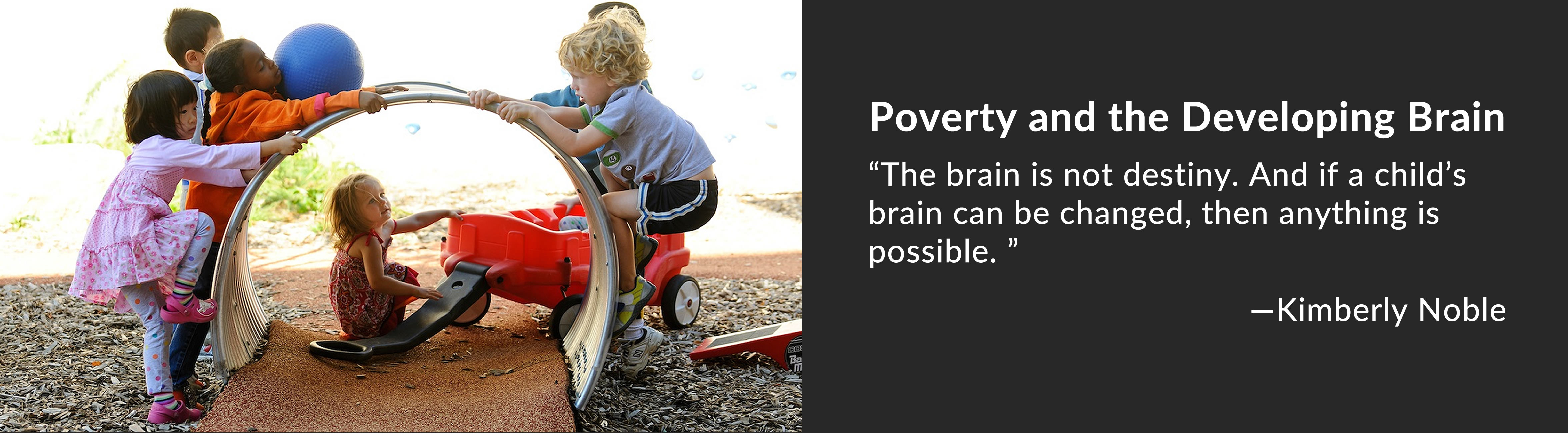 Poverty and the Developing Brain “The brain is not destiny. And if a child’s brain can be changed, then anything is possible. ” —Kimberly Noble