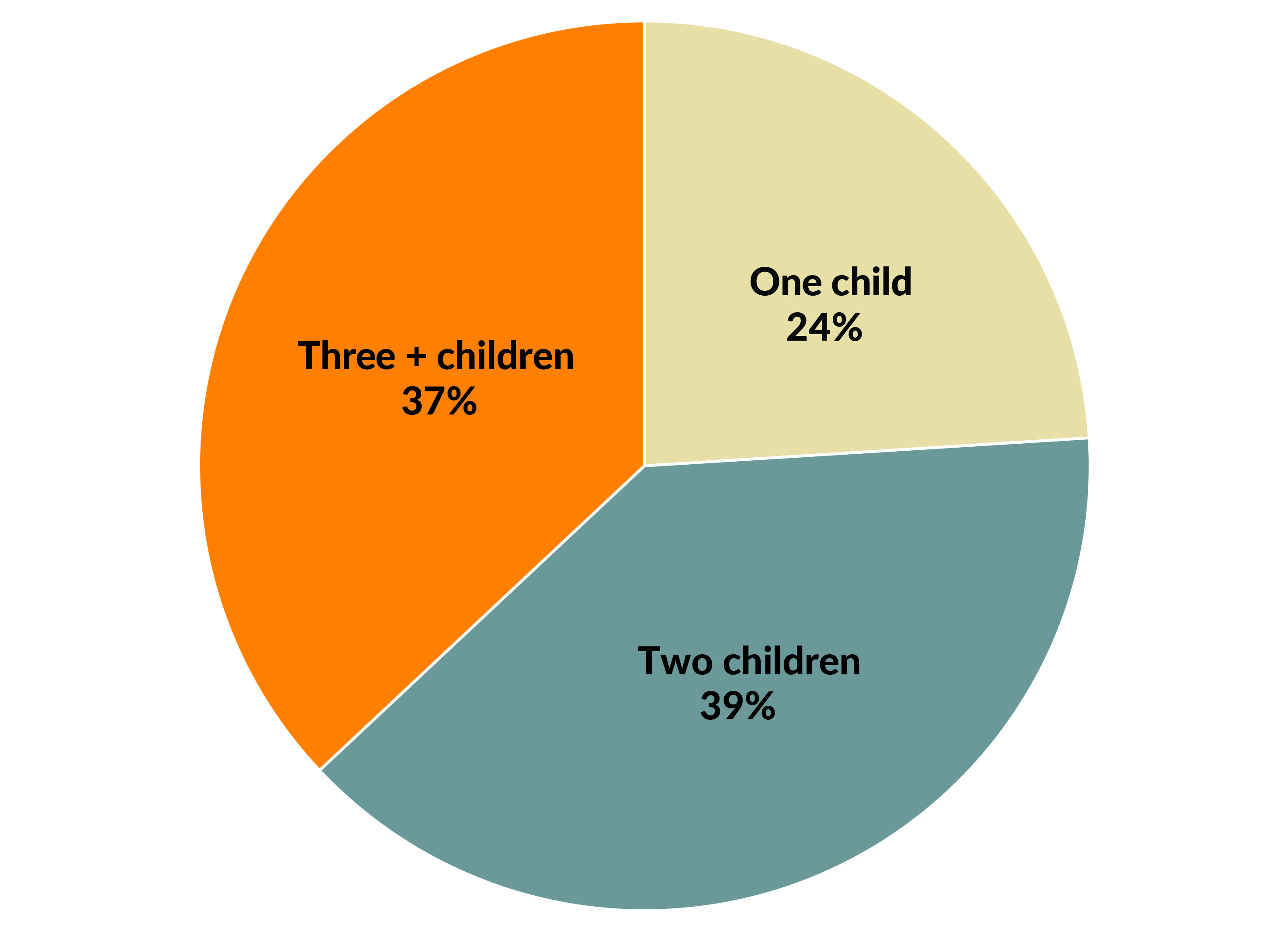 Figure 2. Of the 72 million fathers in the United States, about three-quarters have more than one biological child.