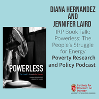 Decorative image: cover of book and authors, Powerless, a discussion with Diana Hernandez and Jennifer Laird